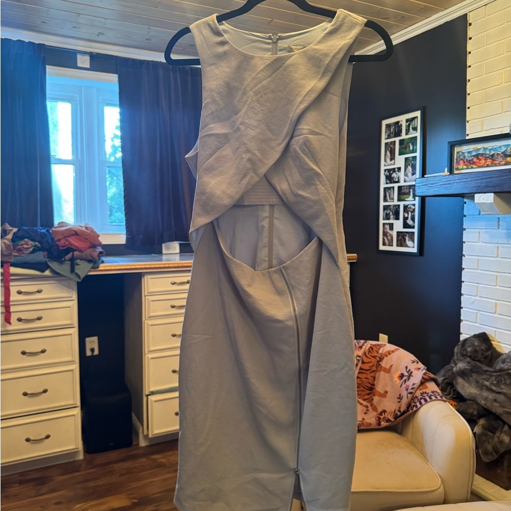 Rebecca Minkoff Gray Cutout Midi Dress